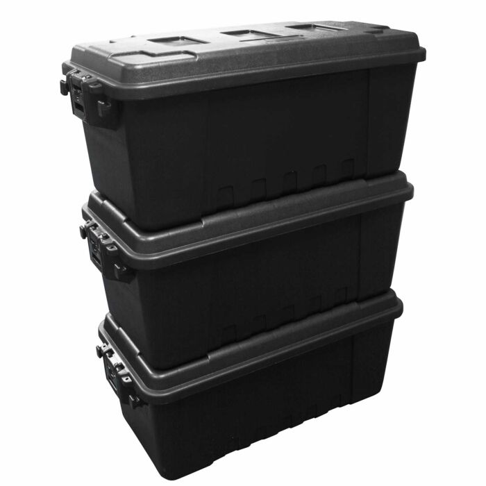 Pack Of Three Sportsman's Black Storage Trunks