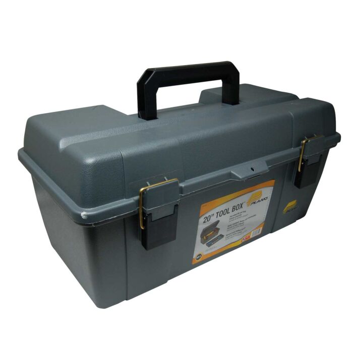 20 Inch Secure Grey Tool Box With Pull Out Tray